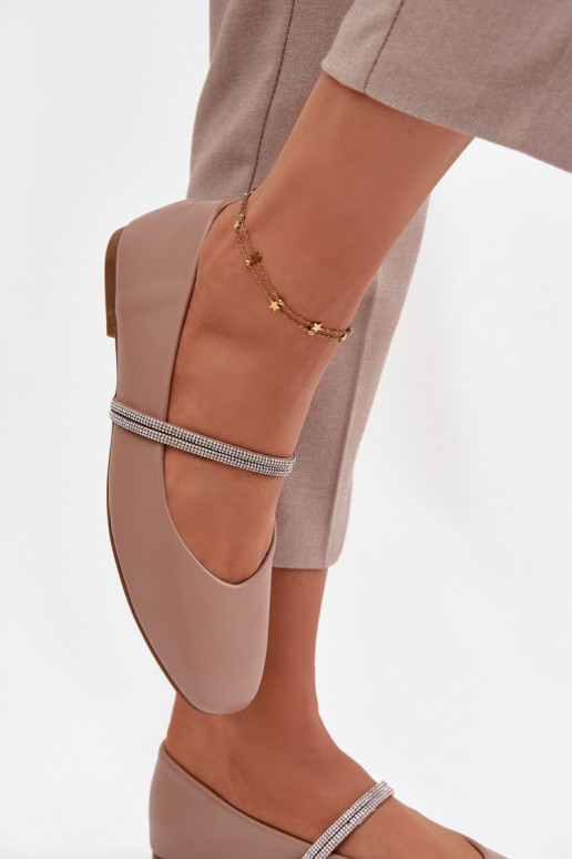 Ballerinas FemininBłyszczącymi Paskami Beige Ilirene