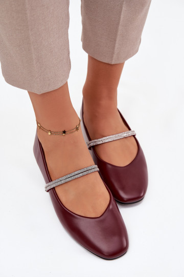 Ballerinas FemininBłyszczącymi Paskami Burgund Ilirene