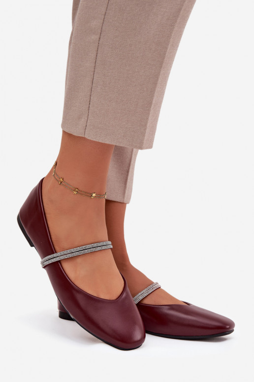 Ballerinas FemininBłyszczącymi Paskami Burgund Ilirene