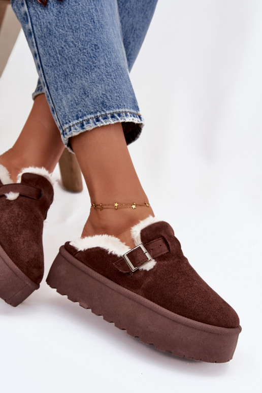 Schneestiefel Feminin mit Pelzmantel I mit Schnallen mit einer Plattform CzekoladoZue Jessina