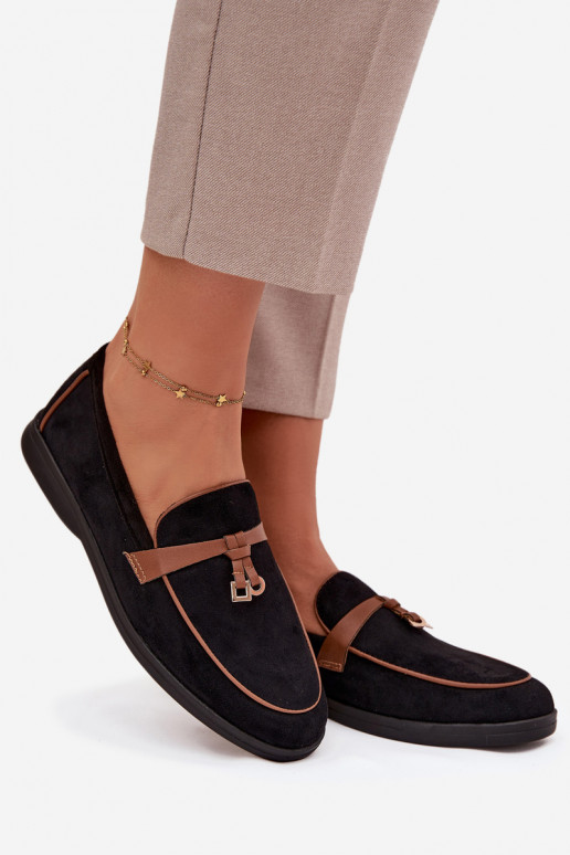 Mokassins Mokassins Femininaus Öko-INildlederu schZuarze Farbe DarZuen