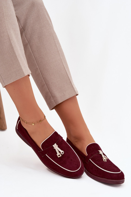 Mokassins Mokassins Femininaus Öko-INildlederu Burgund DarZuen