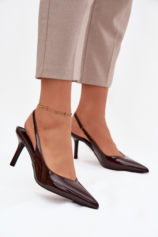 mit Lackeffekt Schuhe mit dünnen Absätzen CzekoladoZue Phelia