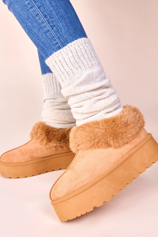 Braune Schneestiefel mit Fell Deesi