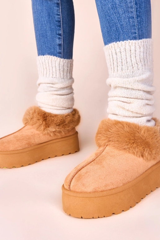 Braune Schneestiefel mit Fell Deesi