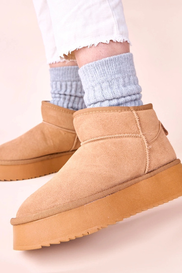 Braune Schneestiefel aus Naturveloursleder Armona 2