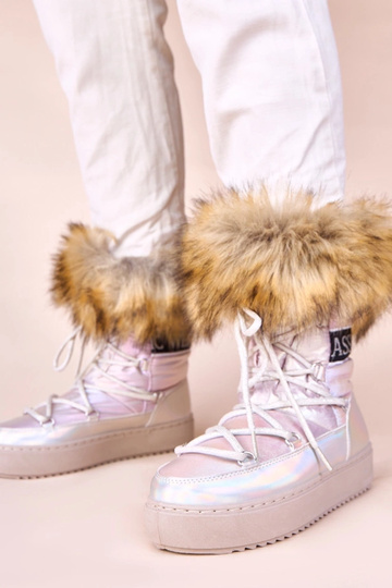 Silberne Schneestiefel mit... 2