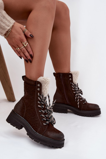Damen Stiefeletten aus Kunstleder in Schokoladenfarbe "Bellora" 2