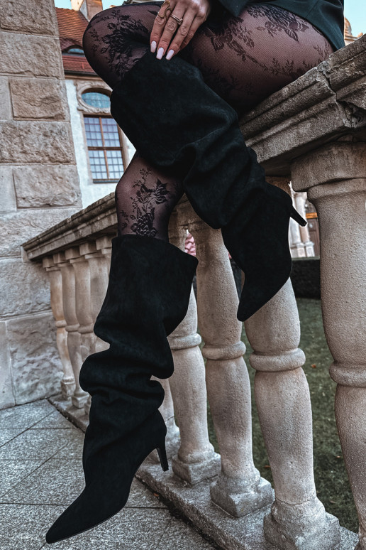 Taivilla Damenstiefel mit dünnen Absätzen gefüttert in Schwarz