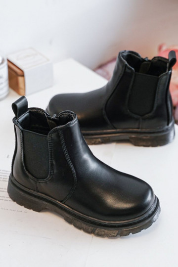 Warme Kinderstiefel in der Farbe Schwarz von Porky