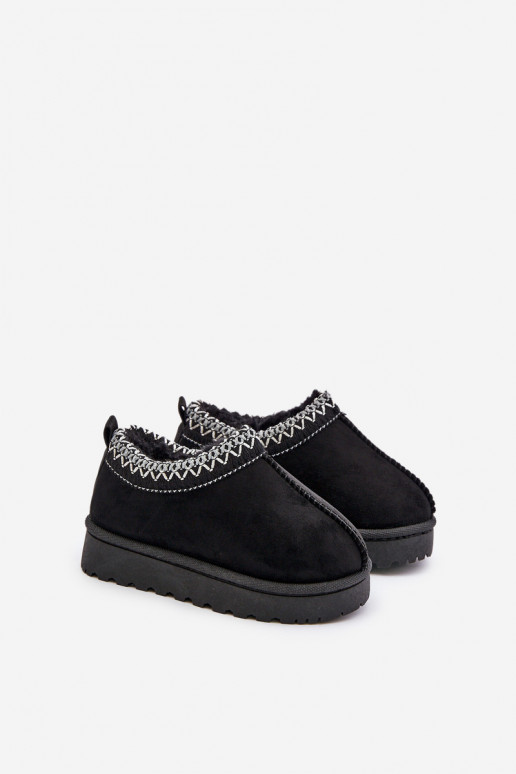 Kinderschneestiefel mit Plateau, isoliert mit Fell innen in schwarz Vilabria