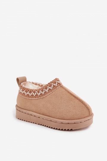 Schneestiefel Stiefel Kindisch mit einer Plattform sich Zuarm laufen mit Fell innen Beige Vilabria
