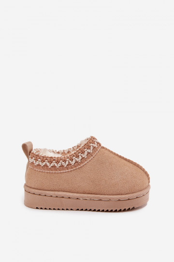 Schneestiefel Stiefel Kindisch mit einer Plattform sich Zuarm laufen mit Fell innen Beige Vilabria 2