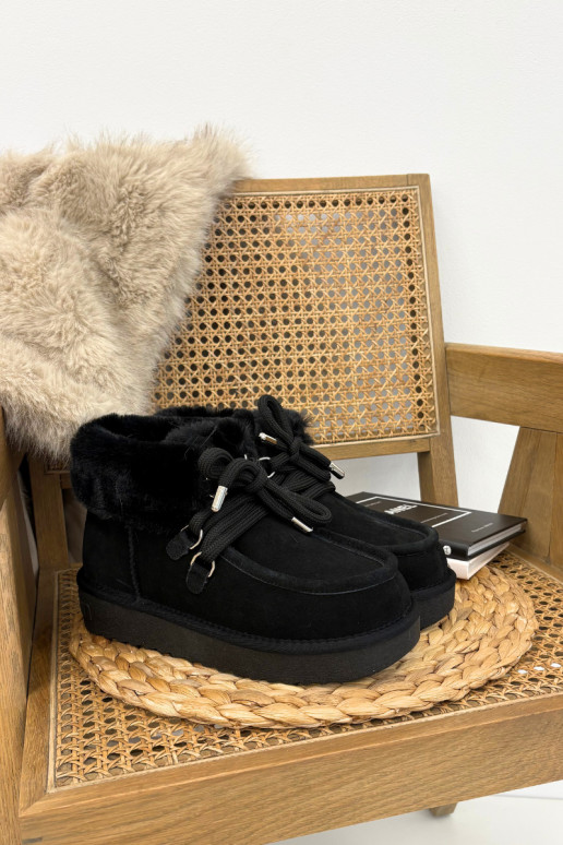 Schwarze Damen-Schneestiefel aus echtem Wildleder D.Franklin DFSH375006