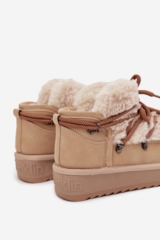 Sandfarbene Kinder-Schneestiefel mit Fell D.Franklin DFSH370011