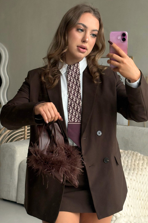 Pumps mit Federn und offenem Absatz in Schokoladenfarbe Belice