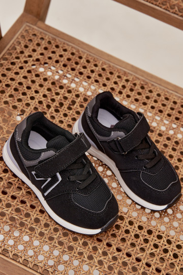 Schwarze Kinder Sportschuhe mit Klettverschluss Galisse 2
