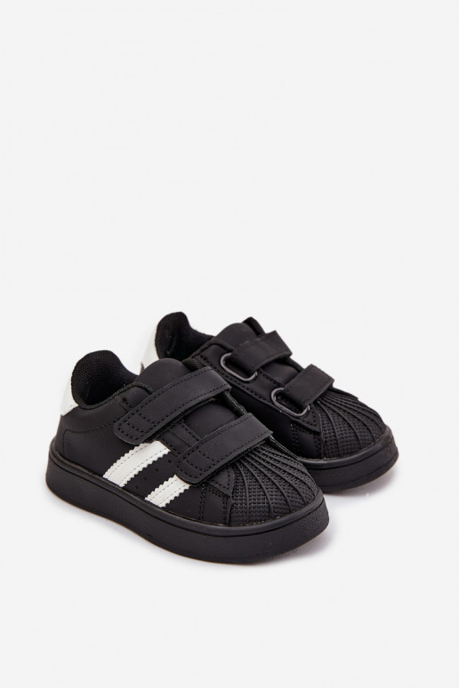 Kindersportschuhe Sneakers aus Kunstleder in Schwarz, Renel