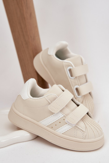 Kindersportschuhe Sneakers aus Kunstleder in Sandfarbe, Renel
