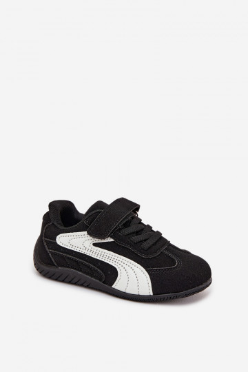 Kindersneaker mit Klettverschluss in Schwarz und Weiß Perrin 2
