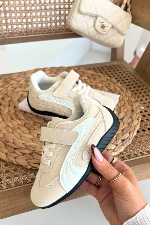 Kindersneaker mit Klettverschluss in Sandfarbe Perrin