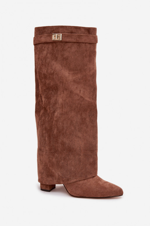 Stiefel aus Öko-INildlederoZue Obcas Słupek Zum Schloss sich Zuarm laufen INyZuinięta CholeZuka Beige Evyra