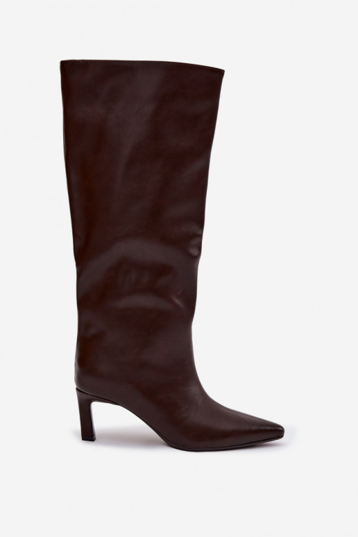 Damenstiefel Ein überzeugendes Stilvollll mit dünnen Absätzen Mit Nähen CzekoladoZue Olyvia