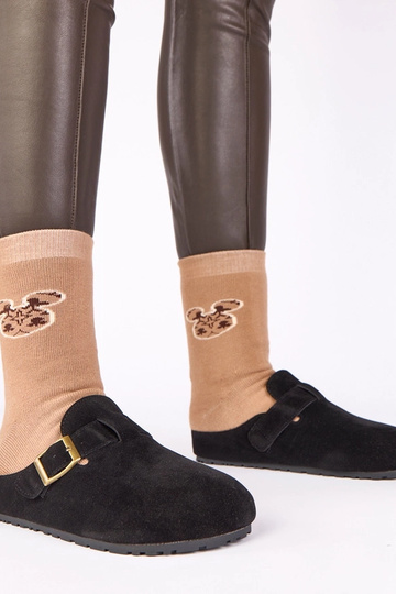 Schwarze Stiefeletten mit dekorativem Schnalle Atoria