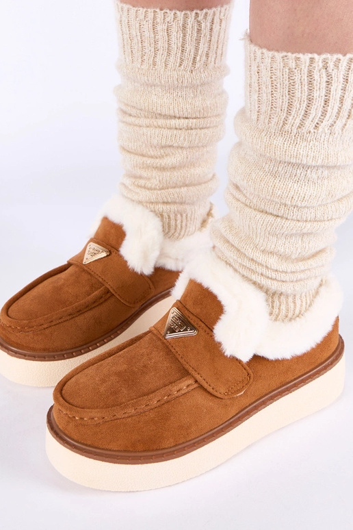 Braune Mokassins, warm gefüttert mit...