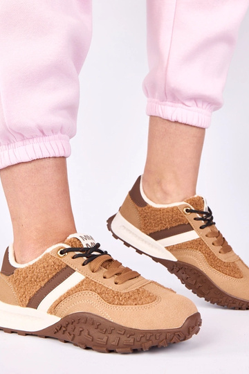 Braune Sneakers, warm gefüttert mit Pelz Sanna 2