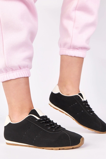 Schwarze Sneakers mit weißem Akzent Birna 2