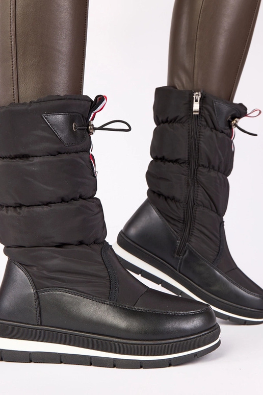 Schwarze Schneestiefel mit niedrigem...