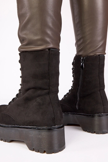 Schwarze Plattformschuhe aus Kunstwildleder Mollie