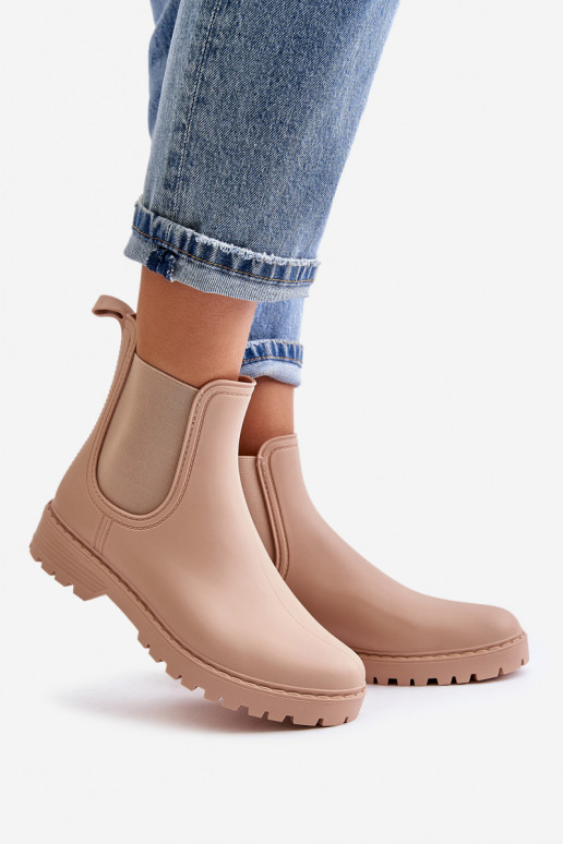 Gummistiefel FemininElastycznymi INstaZukami Beige Ciariel