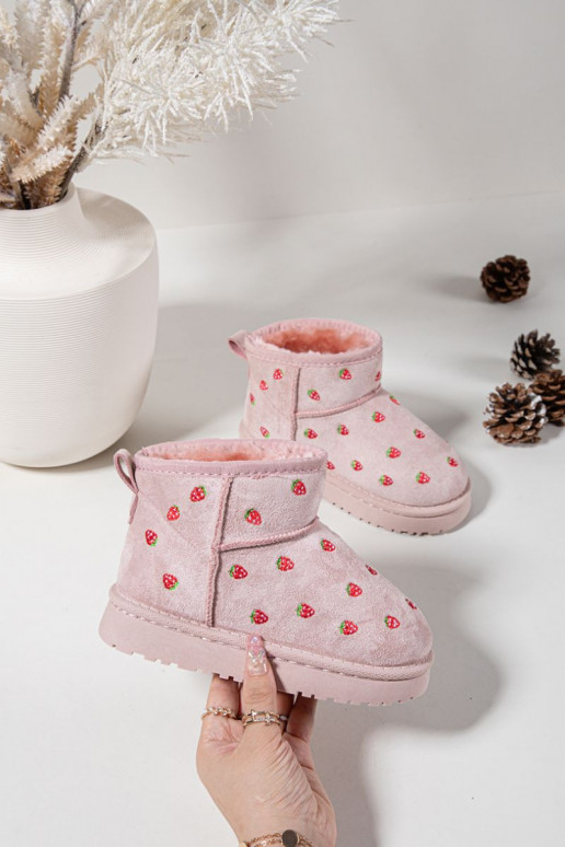 Kinder-Schneestiefel mit Schmetterlingen in rosa Gracina