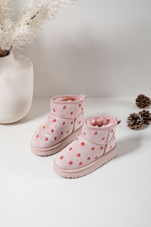 Kinder-Schneestiefel mit Schmetterlingen in rosa Gracina