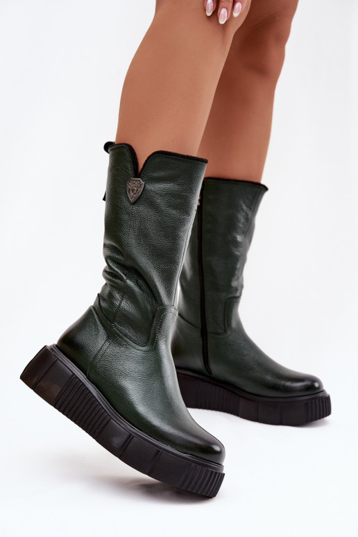 Zazoo 70121 Haut Feminin Stiefel Mit INilna grüne Farbe