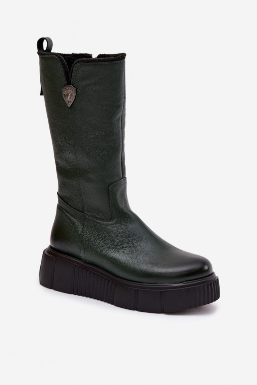Zazoo 70121 Haut Feminin Stiefel Mit INilna grüne Farbe