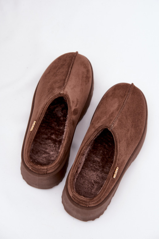 Schneestiefel Damentief mit einer Plattform braune Farbe Yrenna