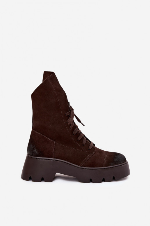 Arbeitsstiefeletten FemininErmöglichtturalnego aus INildlederu Zazoo 976 CzekoladoZue