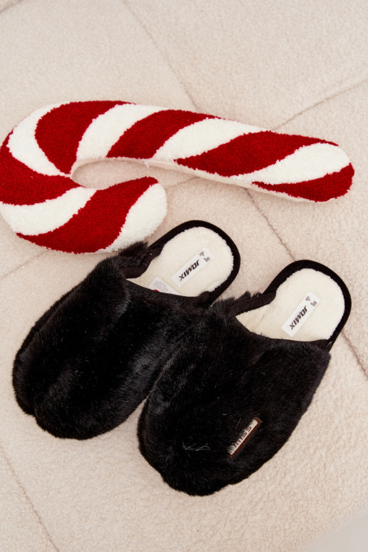 mit Pelzmantel Hausschuhe Feminin schZuarze Farbe Belinna