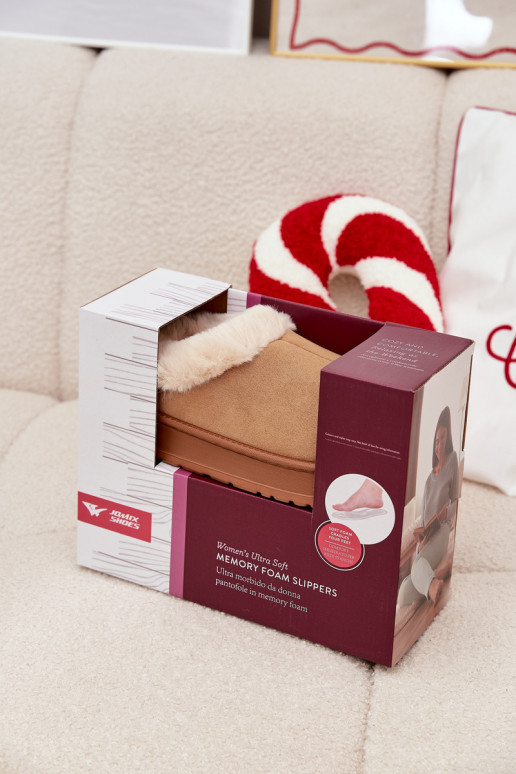 Hausschuhe Feminin mit Pelzmantel braune Farbe Eveline