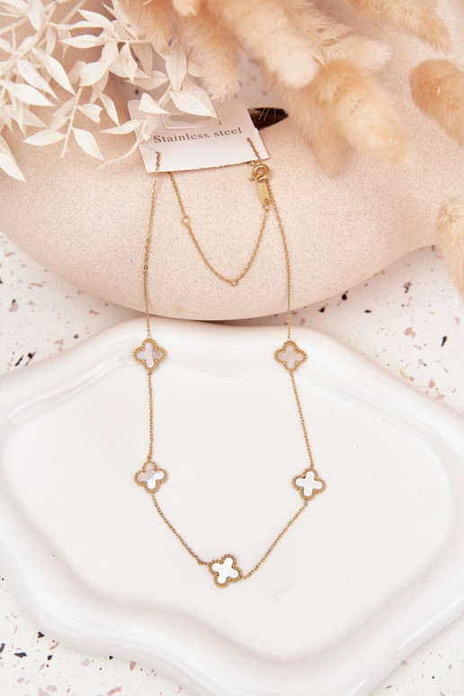 Kette aus Edelstahl Gold-Perle