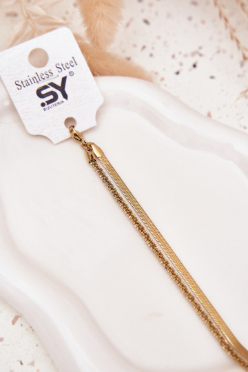 Ein Armband Doppelt aus Edelstahl goldene Farbe 2