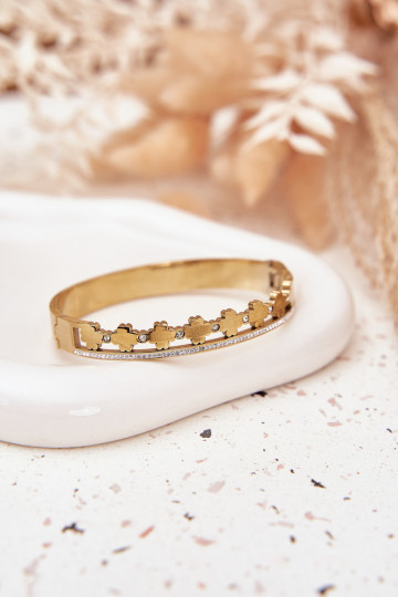 Ein Armband aus Edelstahl Ozdobiona Cyrkoniami goldene Farbe 2