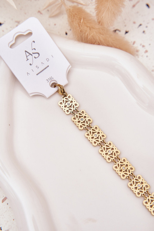 Reguliert Ein Armband Feminin mit blitzenden Augen Stal Chirurgiczna goldene Farbe