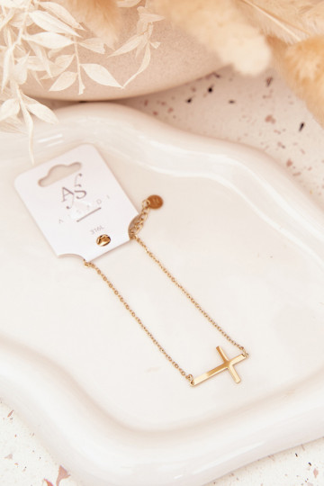 Ein Armband Mit einem Kreuz Stal Chirurgiczna goldene Farbe 2