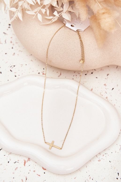 Kette Mit einem Kreuz Stal Chirurgiczna goldene Farbe