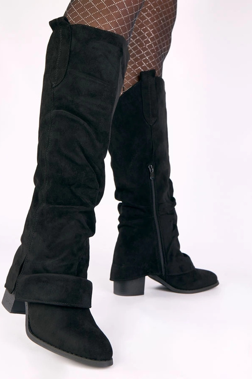 Batta schwarze Overknee-Stiefel aus...