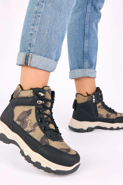 Louie schwarze Plateau-Boots mit...